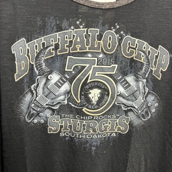 Buffalo Chip 75TH ANNIVERSARY STURGIS RALLY WOMENS 2XL TSHIRT NWT - Picture 2 of 9
